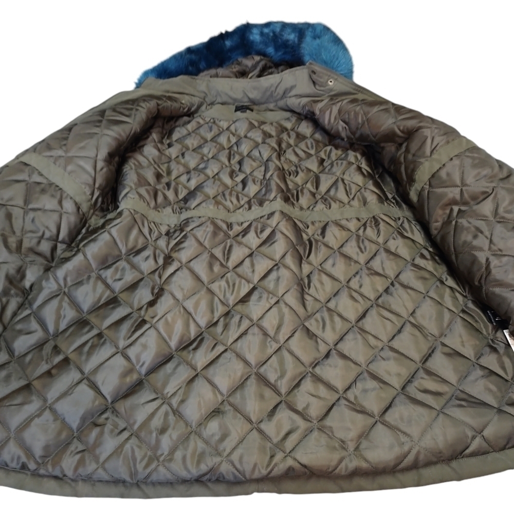 Lane Bryant Coat Women's Green Faux Fur Trimmed Parka Coat Size 18/20 - Picture 9 of 11